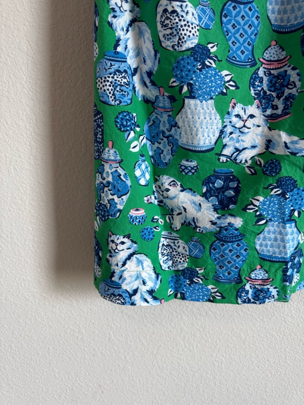 Printfresh Women's Fancy Cat Green Cotton Cami Nightgown Size Large - Picture 2 of 7